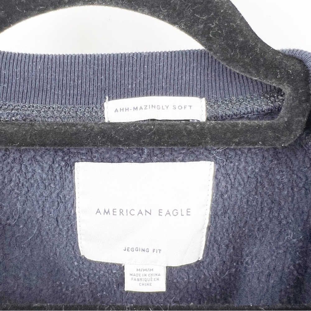 ✅‎ American Eagle Navy Blue Peace Hippie Sweatshirt LEGGING LENGTH SIZE MEDIUM - Picture 3 of 4